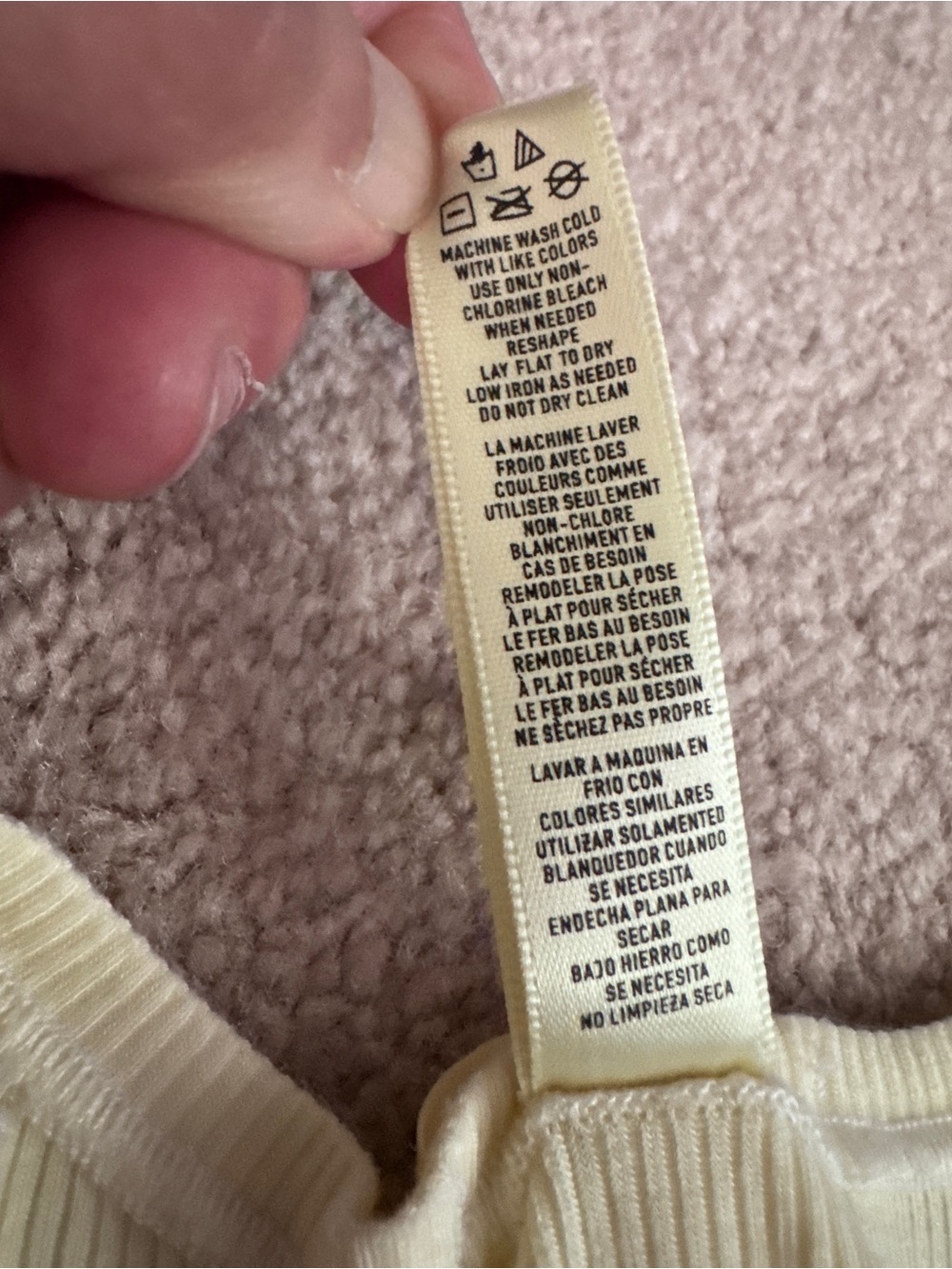 SKIMS Cream Ribbed Tank Top - Picture 6 of 6